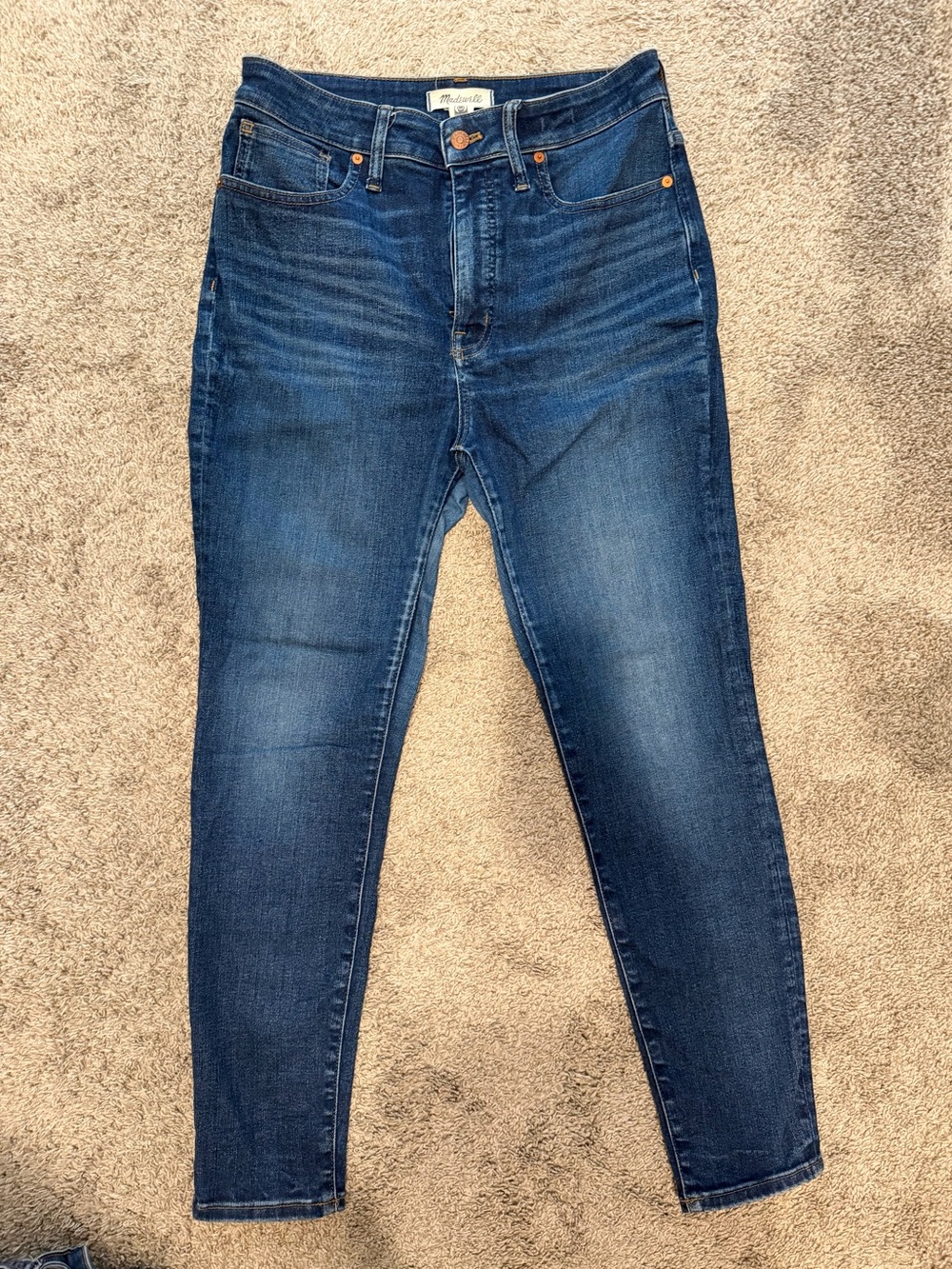 Madewell Curve Love Skinny Jeans in Dark Indigo Blue